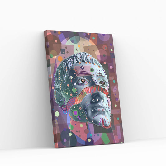 Abstract Modern Line Human Portrait Colored Canvas Wall Art - Y Canvas