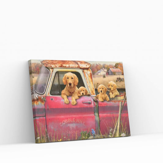Goldens And Truck Canvas Wall Art - Y Canvas