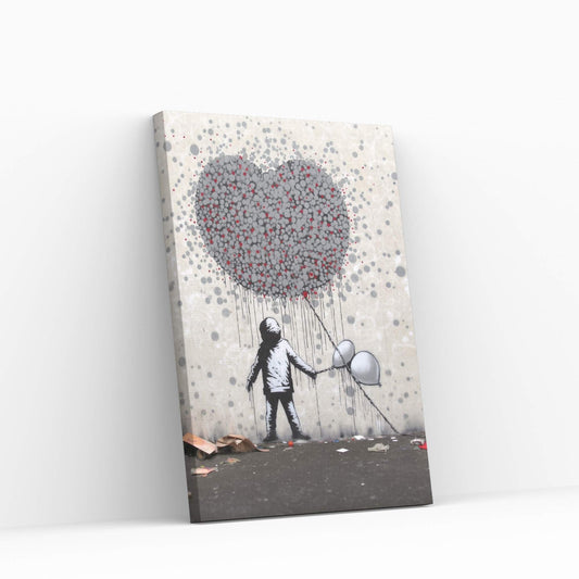 Banksy Child Heart and Balloon Canvas Wall Art Home Decor - Y Canvas