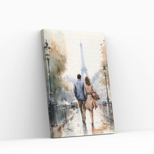 Love Walk in Paris Dear Couple, Man and Woman Canvas Wall Art - Y Canvas