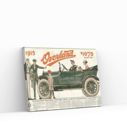 1910s Willys-Overland Magazine Advert Canvas Wall Art - Y Canvas