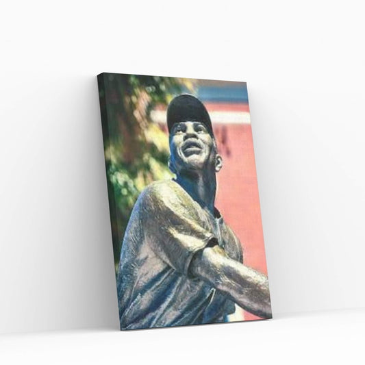 Willie Mays statue in AT&T Park, San Francisco, California, USA Canvas Wall Art - Y Canvas