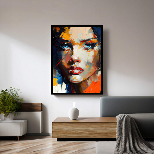 Abstract Modern Woman Portrait Canvas Wal Art - Y Canvas