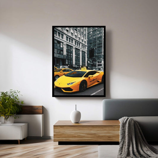 Lamborghini Taxi Canvas Wall Art - Y Canvas