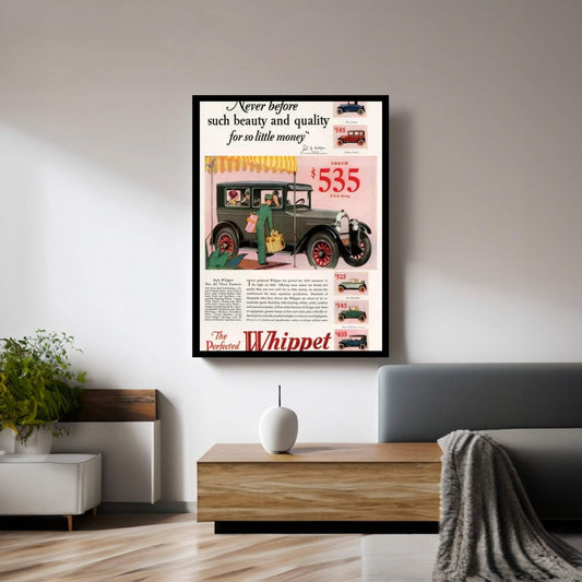 1920s Willys-Knight Magazine Advert Canvas Wall Art - Y Canvas