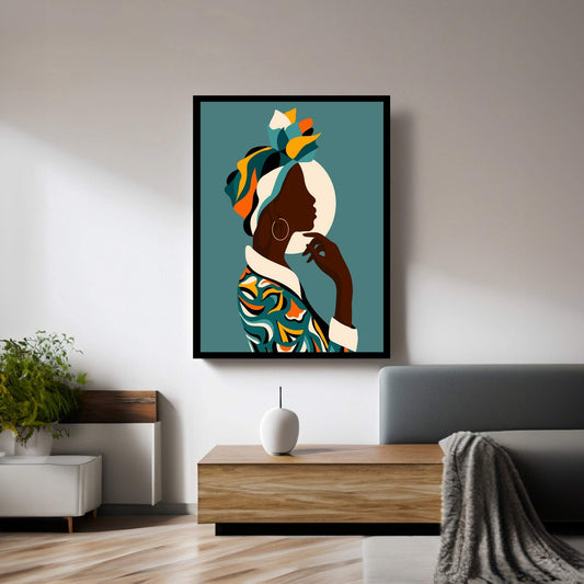 African Black Woman Canvas Wall Art Home Decor - Y Canvas