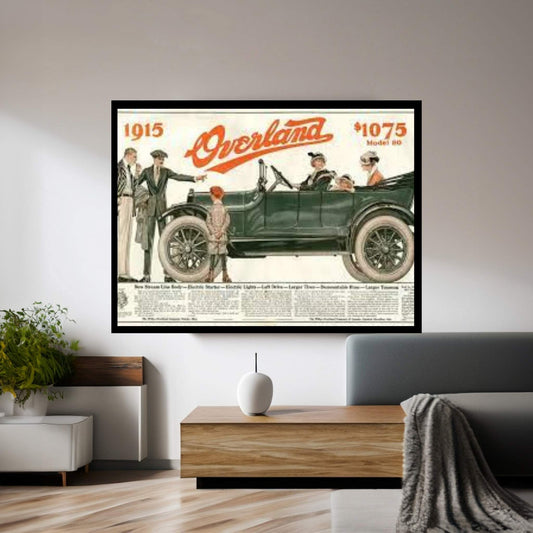 1910s Willys-Overland Magazine Advert Canvas Wall Art - Y Canvas